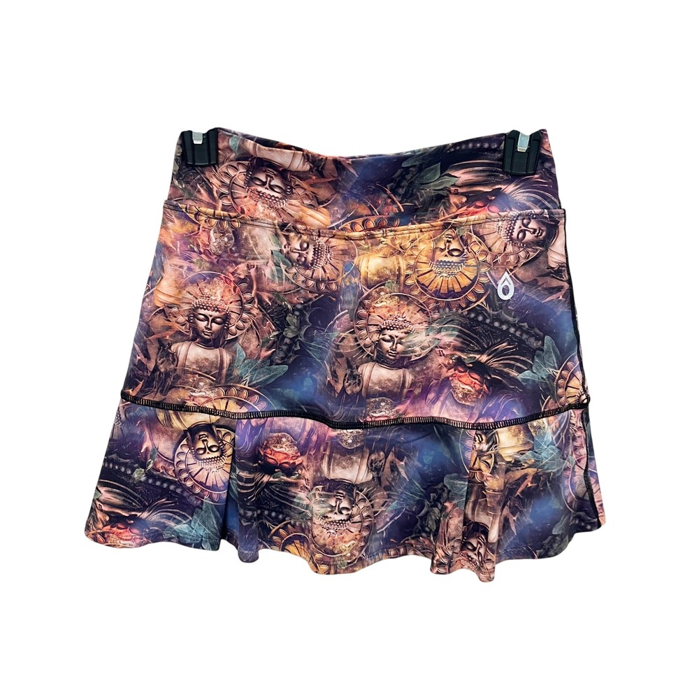 Dona Jo JoJo Skirt Buddha Print Activewear Skort Running Tennis‎ Size 1, Small